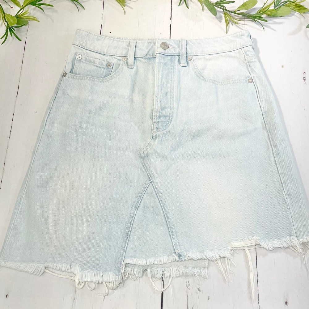 FREE PEOPLE -We The Free Blue Denim Mini Jean Skirt